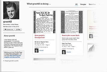 Profile page on Chicago Tribune Archive